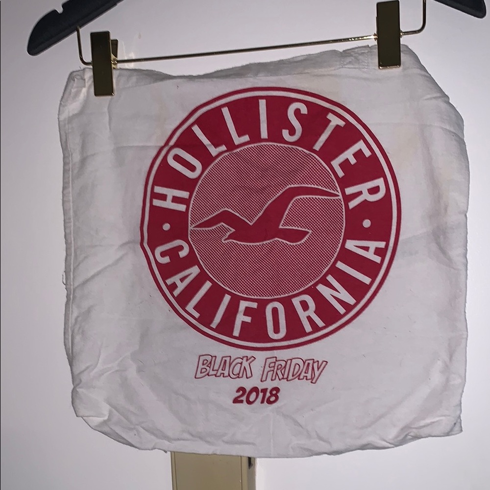 Hollister Red and White Tote Bag with Classic Branding